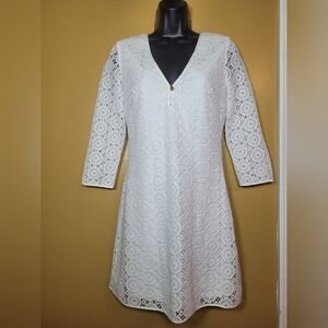 Lilly Pulitzer Lamora Long Sleeve White Lace Tunic Dress sz S 91518